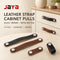 JAYA Leather Strap Cabinet Pull Handles Metal Button Drawer Pulls for Kitchen Wardrobe Dresser Furniture
