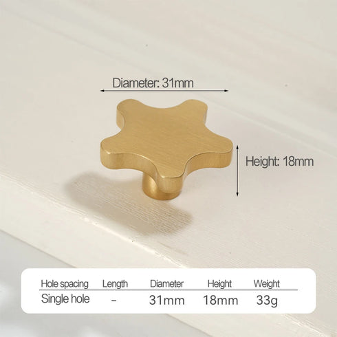 JAYA Solid Brass Cabinet Hardware Brushed Gold Bar Pull Handles T Knobs Round Knobs for Kitchen Wardrobe Dresser Furniture