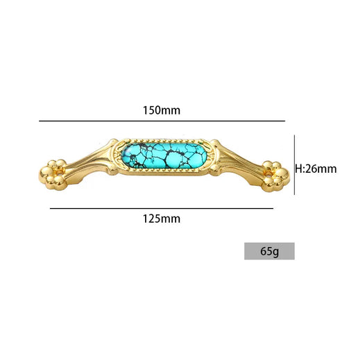 JAYA Bedroom Kitchen Cupboard Handle Classical Decorative Ceramic Antique Brass Zinc AlloyTibetan Style Furniture Door Handle