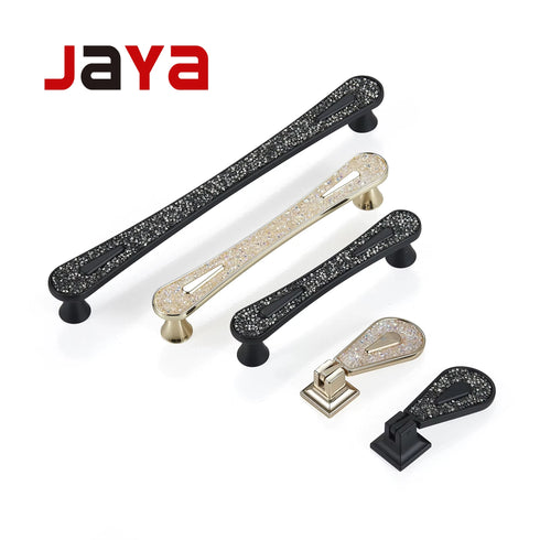 JAYA Wholesale Furniture Door Drawer Kitchen Handles Zinc Home Black and White Cabinet Pull Drawer Handle Aluminum Door Knob