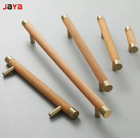 JAYA 140mm Pulls Brass Walnut Kitchen Kitchen Cabinet Drawer Door Pull Adjustable Hole Distance with Screw