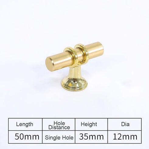 JAYA Polished Gold Aluminum Fluted Cabinet Pull Handle Two Hole Drawer Handle for Kitchen Wardrobe Furniture