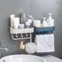 JAYA Bathroom Double Layer Towel Rack Drain Rack Kitchen Double Color Traceless Hook Storage Rack