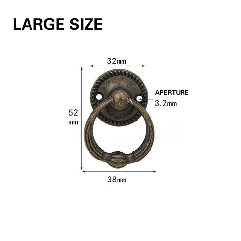 JAYA Antique Zamak Zinc Alloy Drop Ring Cabinet Pull Vintage Chinese Style Drawer Wardrobe Cupboard Furniture Handle