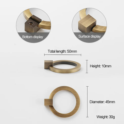 JAYA Antique Brass Finish Cabinet Handles and Knobs Bar Pulls Shell Pull and Ring Pull for Kitchen Wardrobe Drawer Furniture