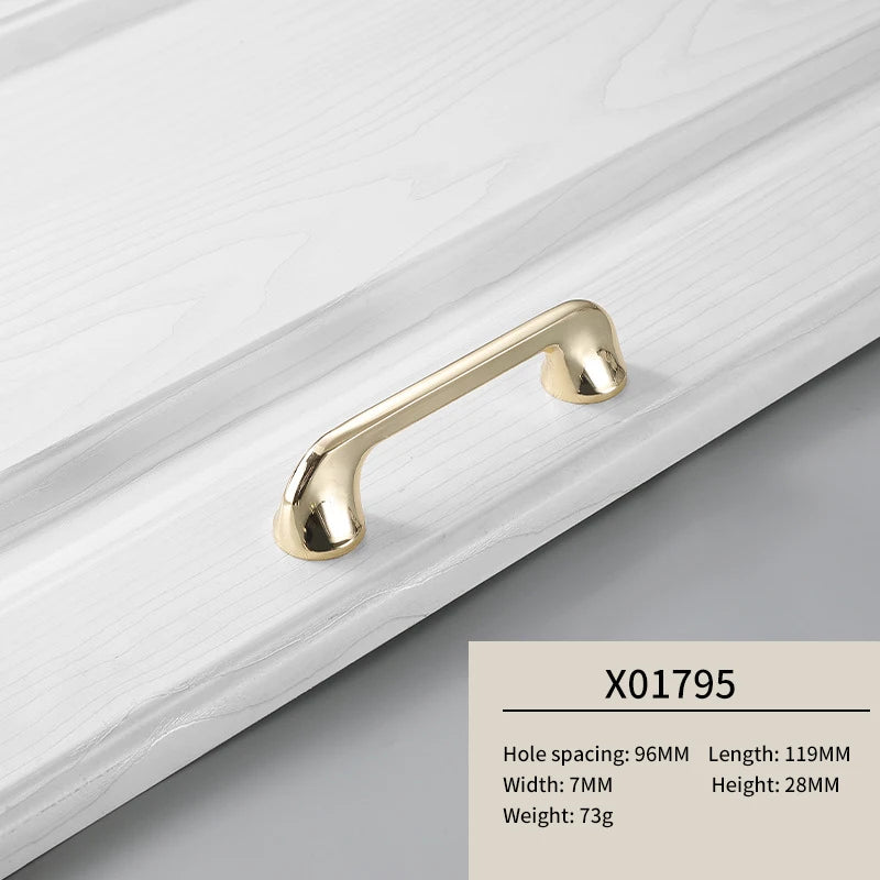 JAYA Modern Gold Zinc Alloy Cabinet Pull Handles and Knobs for Kitchen Wardrobe Drawer Cupboard Furniture Hardware