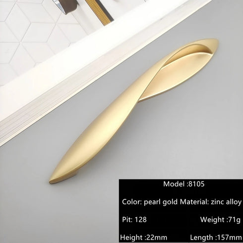 JAYA Modern European Black and Gold Metal Cabinet Pull Handles for Kitchen Drawers Wardrobe and Furniture Doors