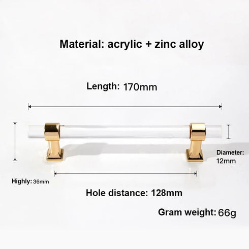 Handles and Knobs for Kitchen Cabinet Handle With Acrylic Handle Transparent Drawer Pulls