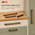 JAYA Modern Solid Wood Cabinet Pull Handles with Black Metal Base Drawer Pulls for Kitchen Wardrobe Cupboard Furniture