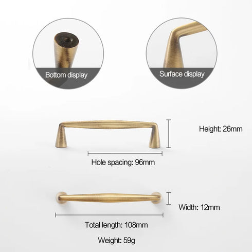 JAYA Antique Brass Finish Cabinet Handles and Knobs Bar Pulls Shell Pull and Ring Pull for Kitchen Wardrobe Drawer Furniture