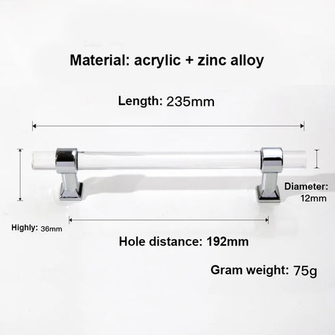 Handles and Knobs for Kitchen Cabinet Handle With Acrylic Handle Transparent Drawer Pulls