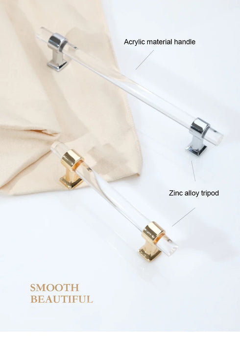 Handles and Knobs for Kitchen Cabinet Handle With Acrylic Handle Transparent Drawer Pulls