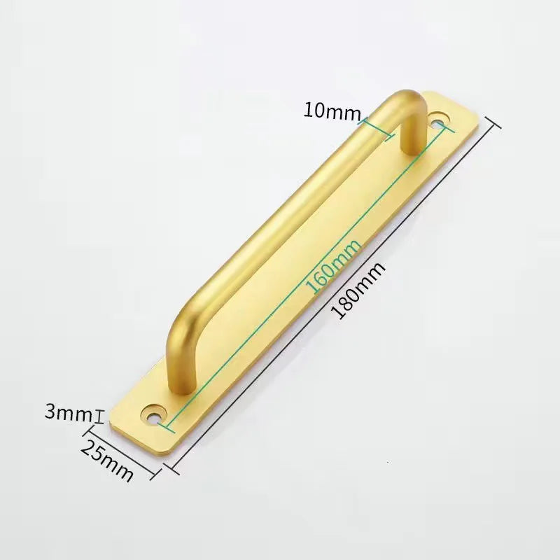 JAYA Gold Round Bar Door Pull Handles with Backplate Multiple Sizes for Barn Doors Gates Garages Sheds and Furniture