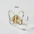 JAYA Transparent Champagne Crystal Cabinet Knobs with Brass Base Decorative Drawer Pulls for Wardrobe and Dresser