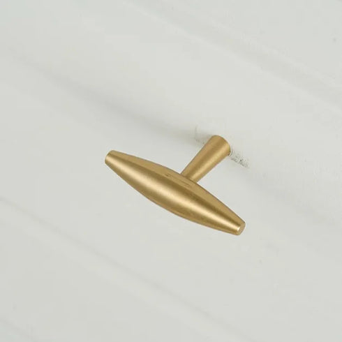 JAYA Solid Brass Cabinet Hardware Brushed Gold Bar Pull Handles T Knobs Round Knobs for Kitchen Wardrobe Dresser Furniture