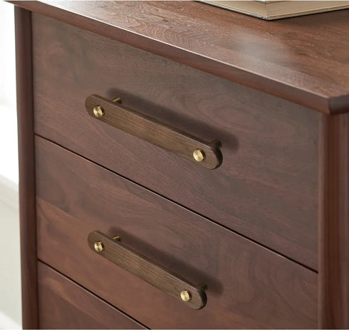 JAYA Solid American Walnut Cabinet Handles Drawer Pulls and Knobs with Brass Accents for Kitchen Wardrobe Cupboard Furniture