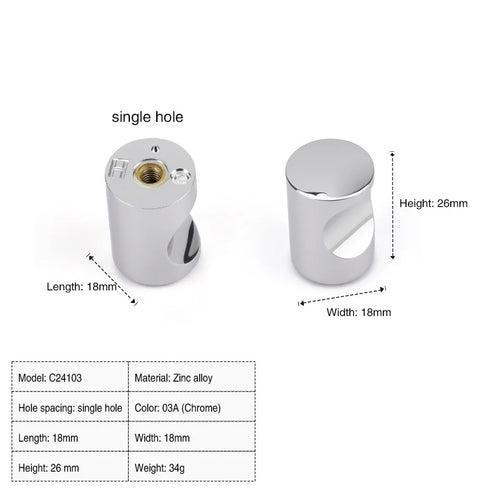 JAYA Furniture Hardware Modern Simple Semicircular Silver Pulls Wardrobe Door Knobs Zinc Alloy Handle