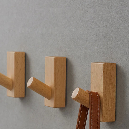 JAYA New Style Walnut Wood Coat Hook  for Home Kitchen Solid Wood Entrance Wall Hanging High-End Punch-Free Door Back