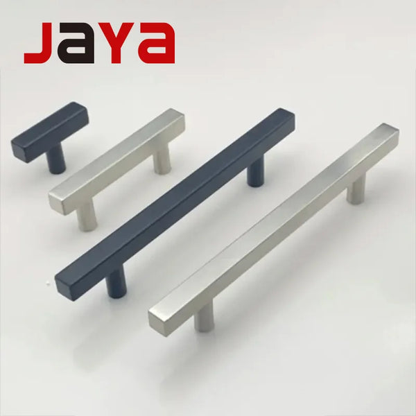 JAYA Modern Luxury Style Stainless Steel Furniture Handle Kitchen Pull Cabinet Solid Square Bar T-Handle