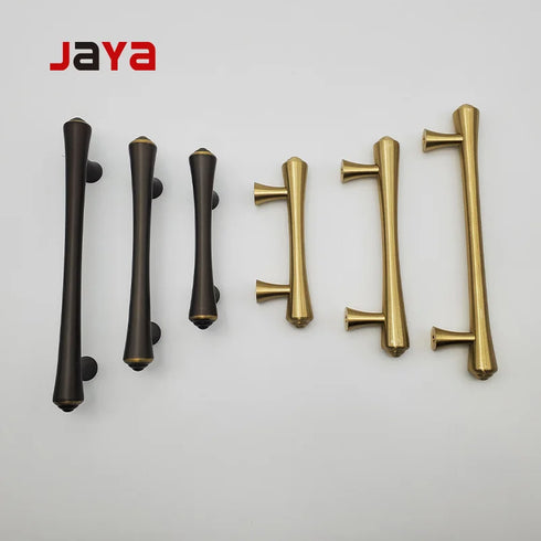 JAYA Brass Kitchen Furniture Handles & Knobs Brass Door Handle Set Solid Brass Cabinet Champagne Bronze Cabinet Pulls Cup Handle
