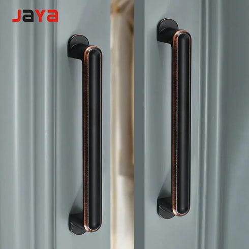JAYA Luxury European-style Wardrobe Door Handle American-style Cabinet Door Handle Drawer Cabinet Door Black Red Handle