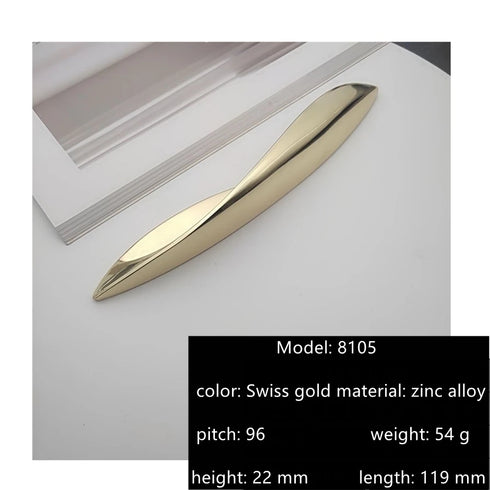 JAYA Modern European Black and Gold Metal Cabinet Pull Handles for Kitchen Drawers Wardrobe and Furniture Doors