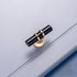 JAYA Black Kitchen Furniture Handles 128mm Solid Stainless Steel and Copper Cabinet Pulls for Door Drawer Modern CNC Appliance