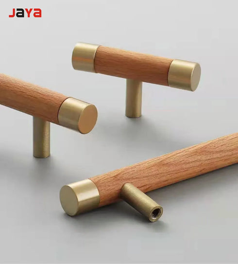 JAYA 140mm Pulls Brass Walnut Kitchen Kitchen Cabinet Drawer Door Pull Adjustable Hole Distance with Screw