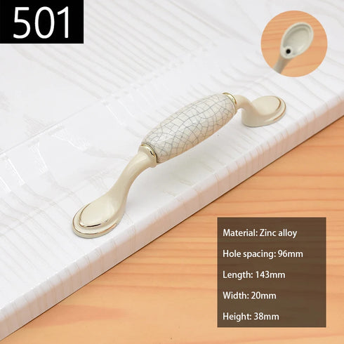 JAYA Traditional European Crackle Ceramic Cabinet Handles and Knobs Antique Bronze Drawer Dresser Wardrobe Door Pulls