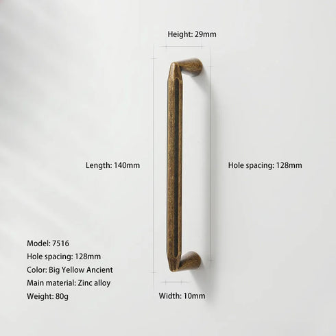 JAYA Retro Zinc Alloy Wardrobe Door Handle Modern Light Luxury Simple Bronze Single-hole Drawer Cabinet Wine