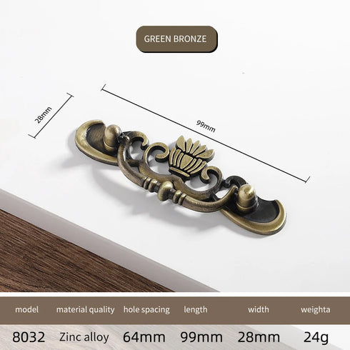 JAYA Antique Metal Drop Bail Cabinet Pull Handles Vintage Brass Finish for Kitchen Drawer Dresser Wardrobe Furniture
