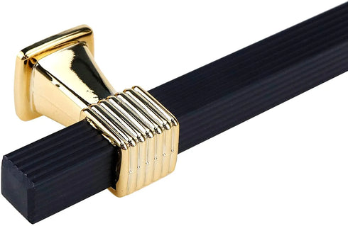 JAYA Black Gold Fluted Cabinet Pull Handles Modern Ribbed Bar Drawer Wardrobe Cupboard Kitchen Furniture Hardware Multiple Sizes