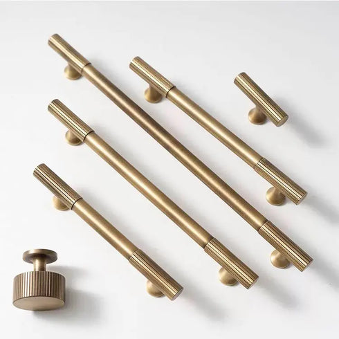 JAYA Antique Bronze Vertical Grain Solid Brass Pull Handle for Cabinet Drawer Wardrobe & Kitchen Doors-Durable Easy Installation