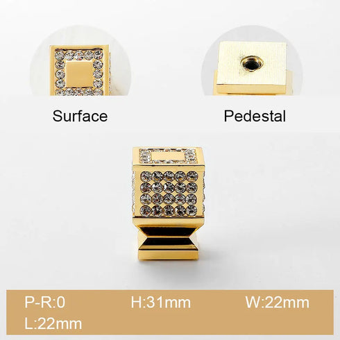 JAYA Modern Minimalist Golden Diamond Handle Wardrobe Drawer Shoe Cabinet Wine Cabinet European Style Zinc Alloy Door Handle