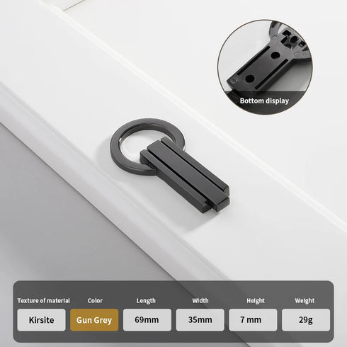 JAYA Gun Gray Copper Natural Color Minimalist Cabinet Drawer Bedside Table Handle Shoe Cabinet  Furniture Zinc Alloy Handle