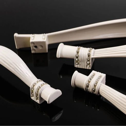 JAYA European Style Modern Wardrobe Display Window Ivory Whitegoldminum Alloy Door Handle Knobs Cabinet Handles Kitchen Handle