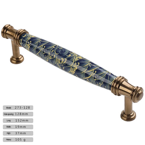 JAYA High Quality Ceramic Zinc Alloy Handle American Style Cabinet Wardrobe Shoe Cabinet Drawer Kitchen Door Single Hole