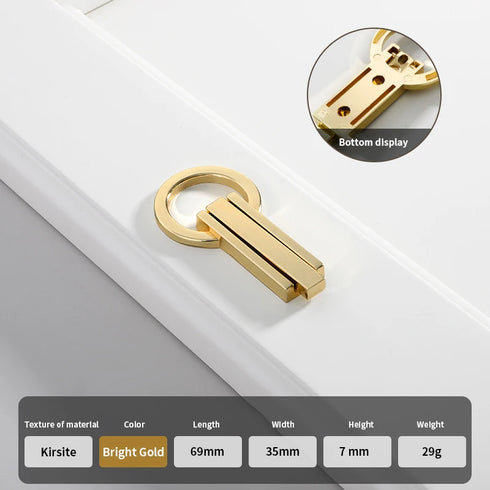 JAYA Gun Gray Copper Natural Color Minimalist Cabinet Drawer Bedside Table Handle Shoe Cabinet  Furniture Zinc Alloy Handle