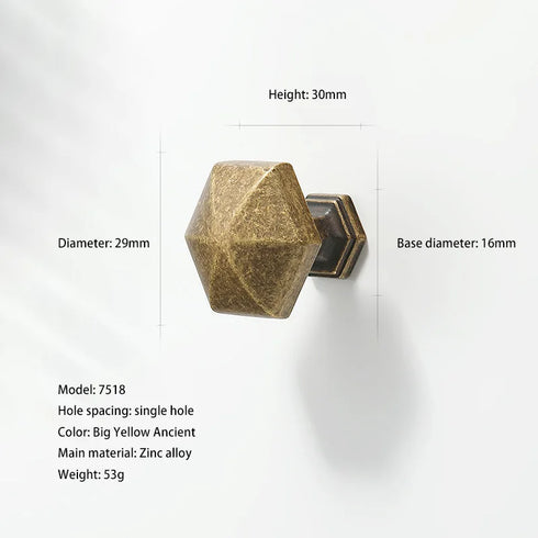 JAYA Retro Zinc Alloy Wardrobe Door Handle Modern Light Luxury Simple Bronze Single-hole Drawer Cabinet Wine
