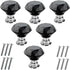 JAYA 30mm Clear Faceted Crystal Glass Cabinet Knob with Silver Base for Dresser Drawer Kitchen Dining Room Furniture