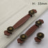 JAYA Nordic Brown Black Leather Strap Cabinet Pull Handles Antique Bronze Knobs for Wardrobe Drawers