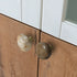 JAYA Natural Pebble Stone Cabinet Knobs with Brass Base Mini Drawer Pulls for Kitchen Wardrobe and Furniture Doors