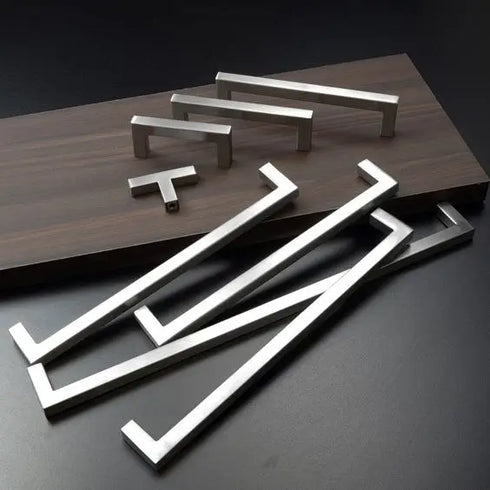 JAYA Handle Door Drawer with Steel Knobs Brushed Lacquered Brass Pull Luxury Silver Cabinet for Bedroom Aluminum Alloy Handle
