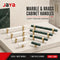 JAYA Luxury Marble and Brass Cabinet Handles Green White T Bar Pulls Knobs for Kitchen Cabinets Drawers and Wardrobes