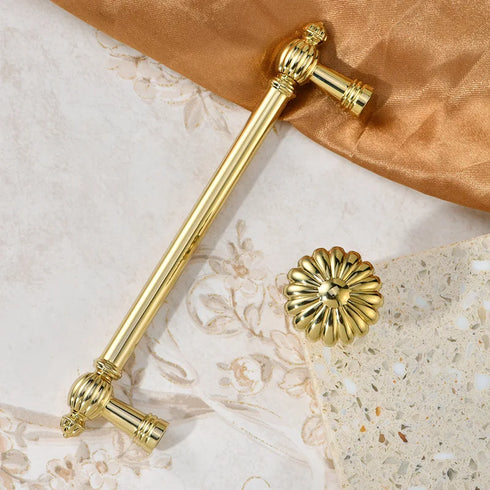 JAYA Kitchen Pulls Furniture Hardware Supplier Bright Gold Cabinet Handles Industrial Zinc Alloy Modern Furniture Handle & Knob