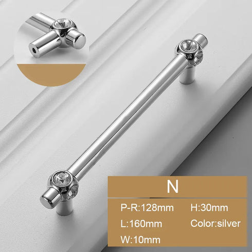 JAYA Modern minimalist cabinet door handle Nordic wardrobe drawer handle cabinet wine cabinet hardware diamond crystal handle