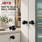JAYA Modern Matte Black Brass Ball Cabinet Knob, Single-Hole Drawer Pull for Wardrobes and Kitchen Cabinets