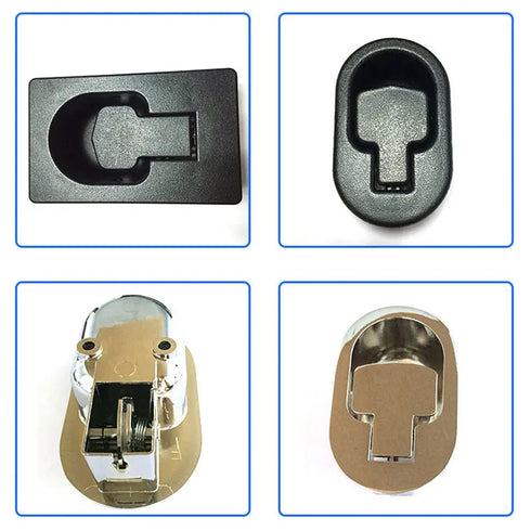 JAYA Zinc Alloy Oval Recliner Release Handle Black and Chrome Sofa Chair Couch Pull Lever Replacement Furniture Hardware Parts
