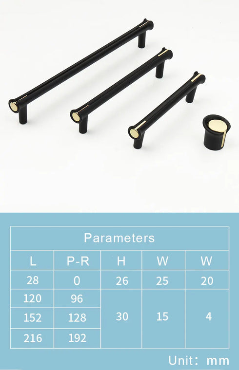 JAYA Light Luxury Black and Gold Color Matching Modern Minimalist Desk Computer Desk Hanging Cabinet  Handle