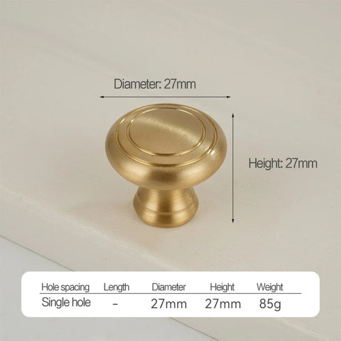 JAYA Solid Brass Cabinet Hardware Brushed Gold Bar Pull Handles T Knobs Round Knobs for Kitchen Wardrobe Dresser Furniture
